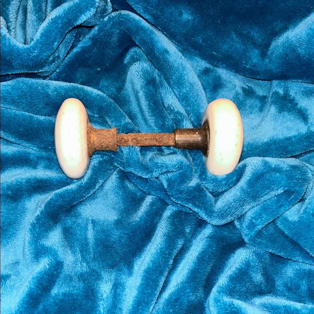 Vintage White Porcelain Door Knob Set